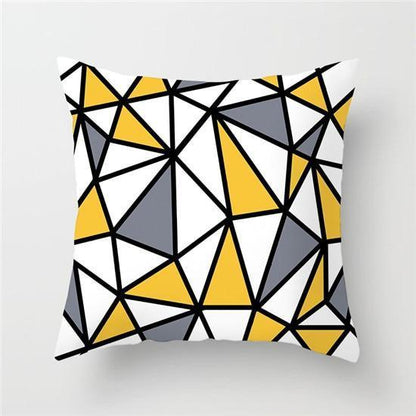 Yellow Geometric Cushion Cover - 